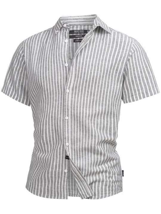 Foto van product INDICODE JEANS Overhemd grijs / wit