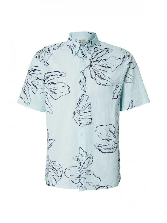 Foto van product INDICODE JEANS Overhemd 'INGarden' aqua / donkerblauw