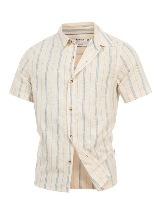 Foto van product INDICODE JEANS Overhemd ' INJulio ' beige / hemelsblauw