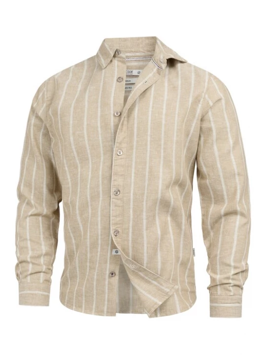 Foto van product INDICODE JEANS Overhemd ' INTrypper ' beige / wit
