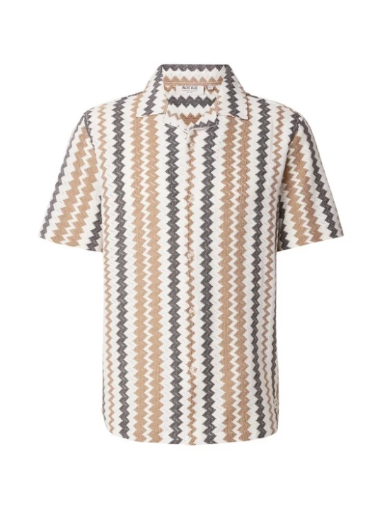 Foto van product INDICODE JEANS Overhemd 'Kilauea' camel / ecru / zwart