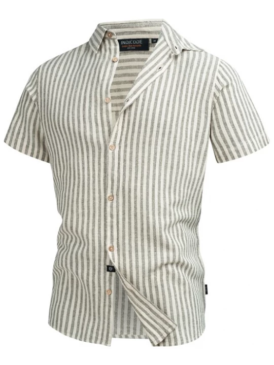 Foto van product INDICODE JEANS Overhemd 'Kiss' beige / zwart