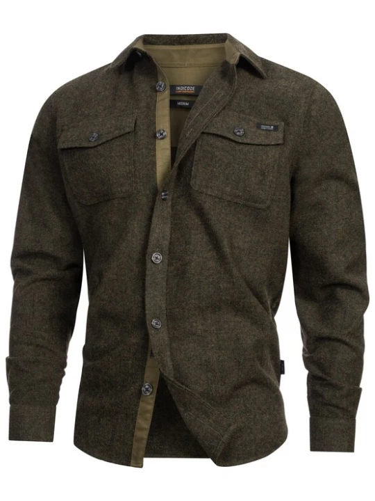 Foto van product INDICODE JEANS Overhemd ' Lui ' donkergroen