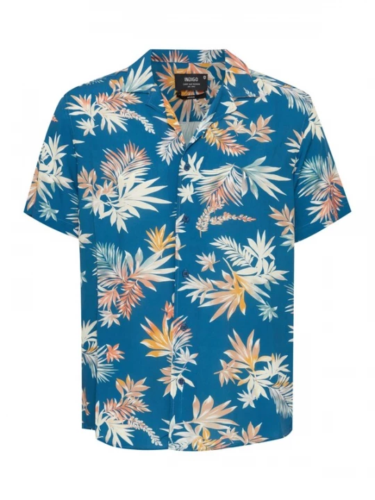 Foto van product INDICODE JEANS Overhemd ' Mariol ' donkerblauw / gemengde kleuren