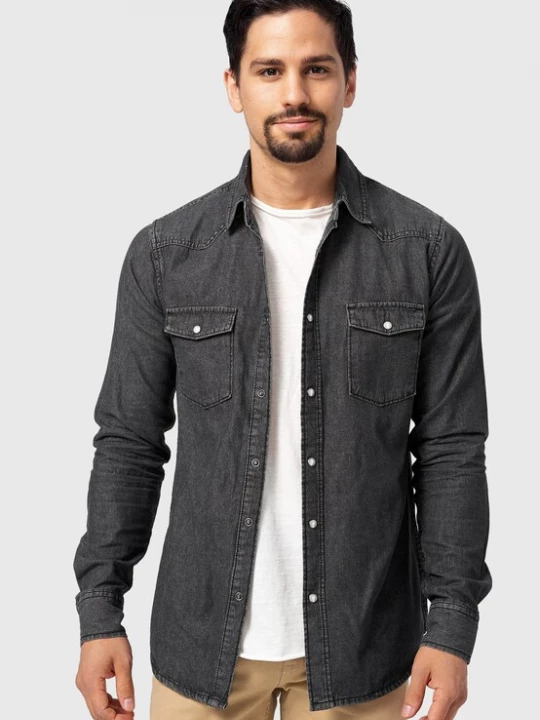 Foto van product INDICODE JEANS Overhemd ' Mike ' zwart