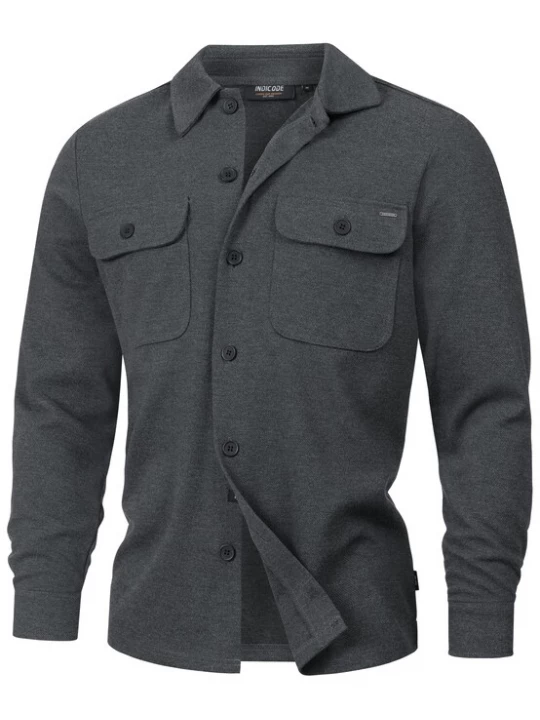 Foto van product INDICODE JEANS Overhemd 'Nello' grijs