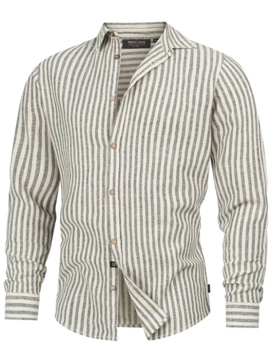 Foto van product INDICODE JEANS Overhemd 'Terra' beige / smoky blue