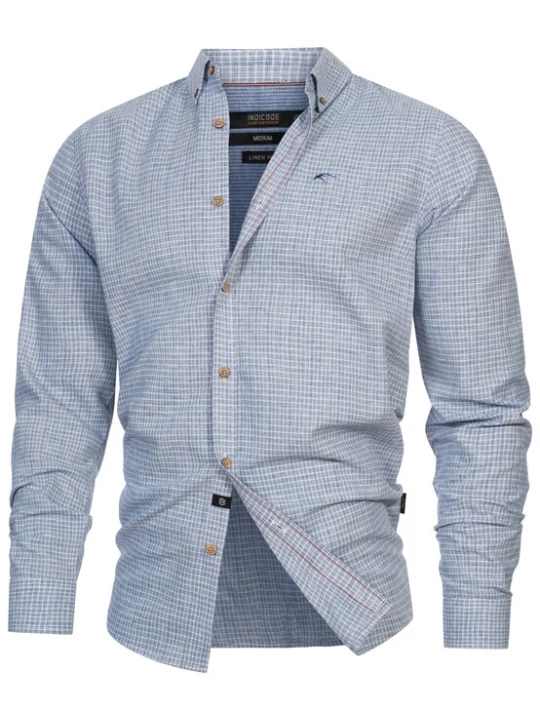 Foto van product INDICODE JEANS Overhemd 'Terra' blauw / wit
