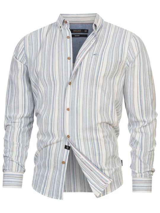 Foto van product INDICODE JEANS Overhemd 'Terra' lichtblauw / grijs / wit
