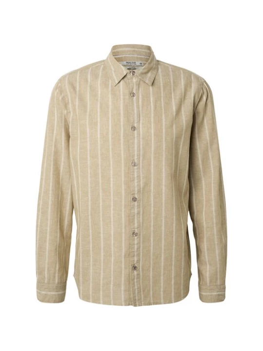 Foto van product INDICODE JEANS Overhemd 'Tryp' donkerbeige / natuurwit
