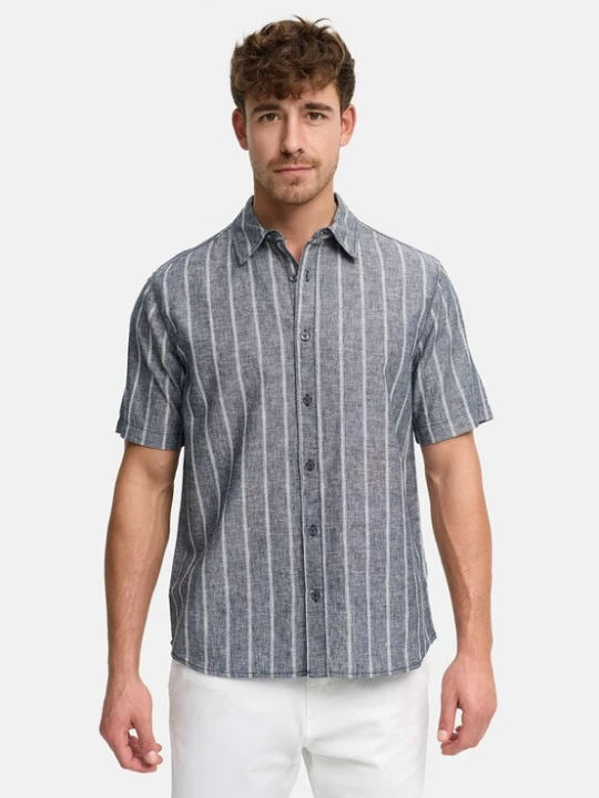 Foto van product INDICODE JEANS Overhemd 'Trypper' grijs gemêleerd / wit