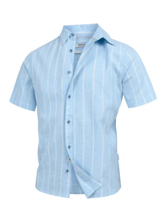 Foto van product INDICODE JEANS Overhemd ' Trypper ' hemelsblauw / wit