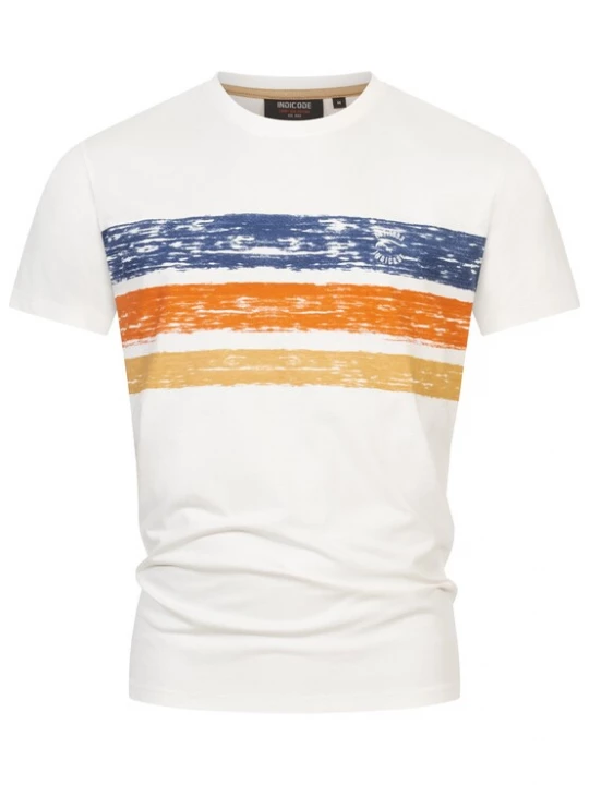 Foto van product INDICODE JEANS Shirt 'Asbjorn' blauw / geel / oranje / wolwit