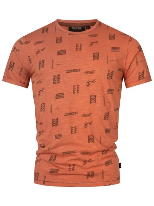 Foto van product INDICODE JEANS Shirt 'Asbjorn' donkerbruin / donkeroranje