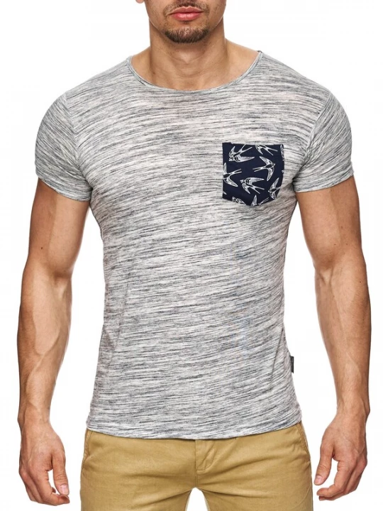 Foto van product INDICODE JEANS Shirt 'Blaine' navy / grijs gemêleerd