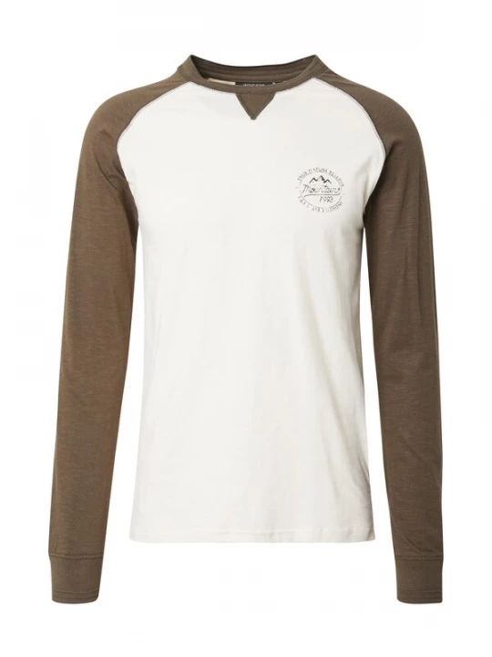 Foto van product INDICODE JEANS Shirt 'Canton' olijfgroen / wit