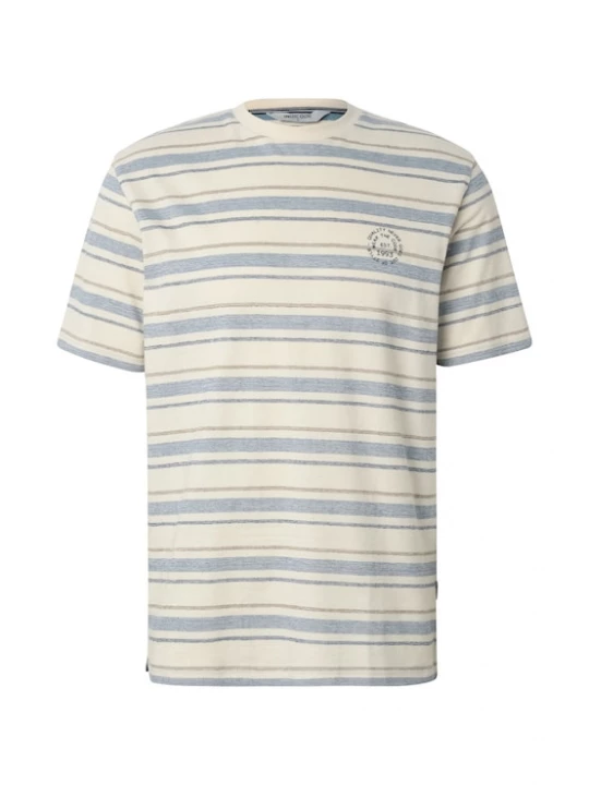 Foto van product INDICODE JEANS Shirt 'Eron' ecru / duifblauw / bruin