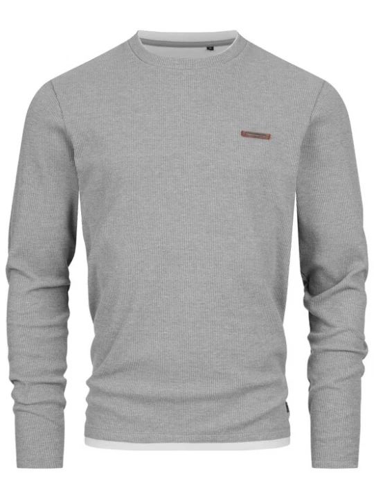 Foto van product INDICODE JEANS Shirt 'Sigfinn' bruin / lichtgrijs