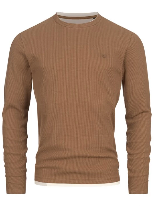 Foto van product INDICODE JEANS Shirt 'Valwald' bruin / wolwit