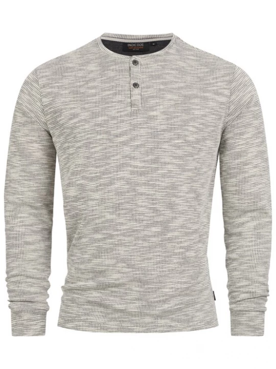 Foto van product INDICODE JEANS Shirt ' Vitus ' grijs gemêleerd / wit