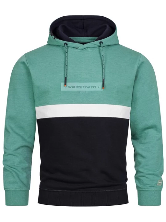 Foto van product INDICODE JEANS Sweatshirt 'Magnus' cyaan blauw / zwart / wit