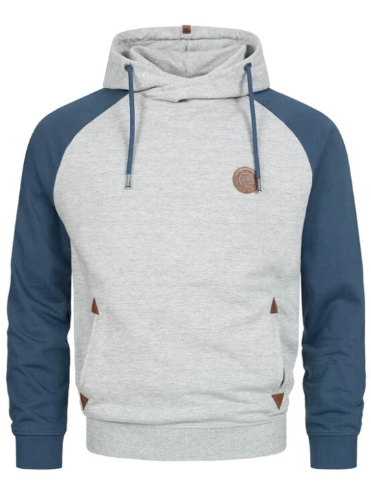 Foto van product INDICODE JEANS Sweatshirt 'Rowland' grijs gemêleerd / petrol