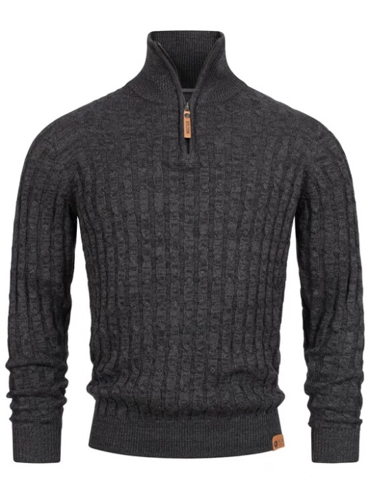 Foto van product INDICODE JEANS Trui 'Hector' bruin / donkergrijs