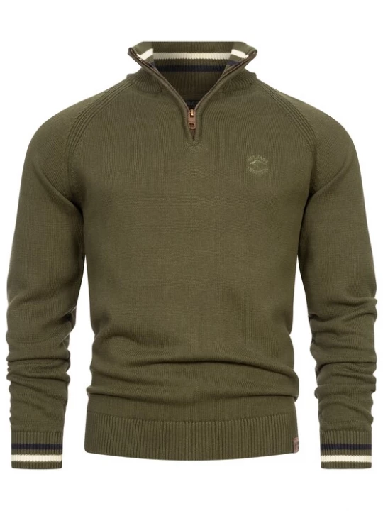 Foto van product INDICODE JEANS Trui ' Swift ' navy / bruin / groen / wit