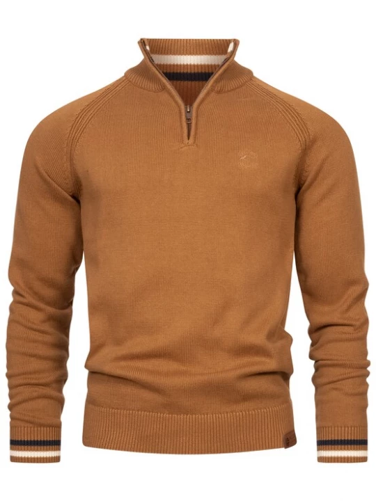 Foto van product INDICODE JEANS Trui ' Swift ' navy / karamel / wit