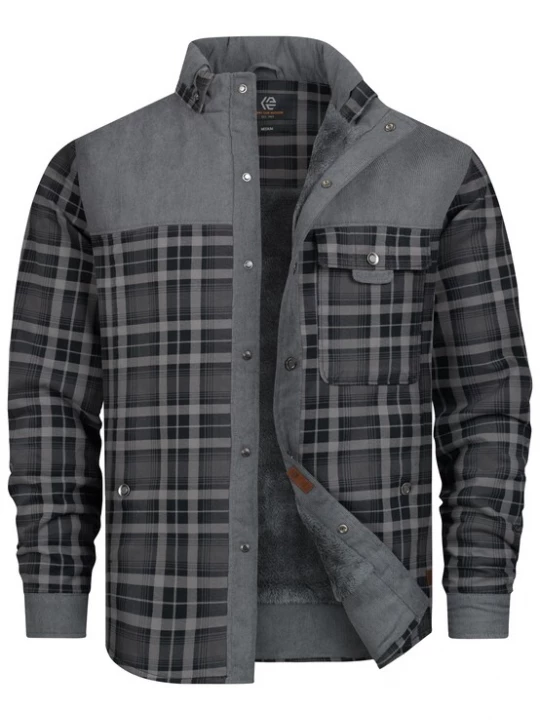 Foto van product INDICODE JEANS Tussenjas 'Holz' antraciet / lichtgrijs / donkergrijs
