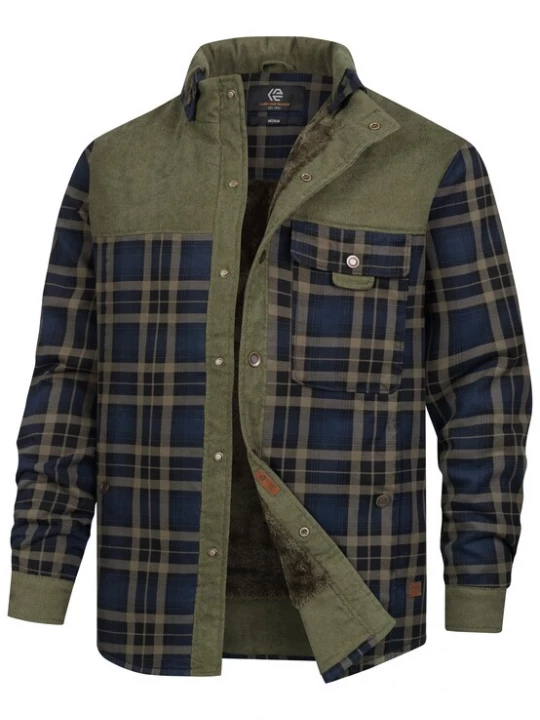Foto van product INDICODE JEANS Tussenjas 'Holz' donkerblauw / donkergroen
