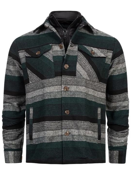 Foto van product INDICODE JEANS Tussenjas 'INDjango' grijs / donkergroen