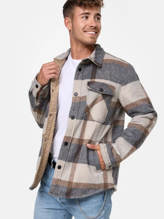 Foto van product INDICODE JEANS Tussenjas 'Spin' beige / grijs