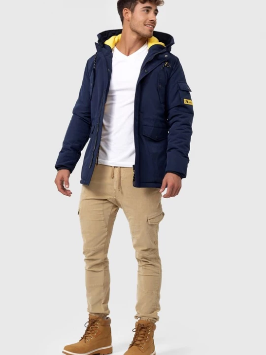 Foto van product INDICODE JEANS Tussenparka 'Ocala' blauw / geel