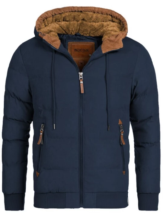 Foto van product INDICODE JEANS Winterjas 'Adeline' navy / bruin