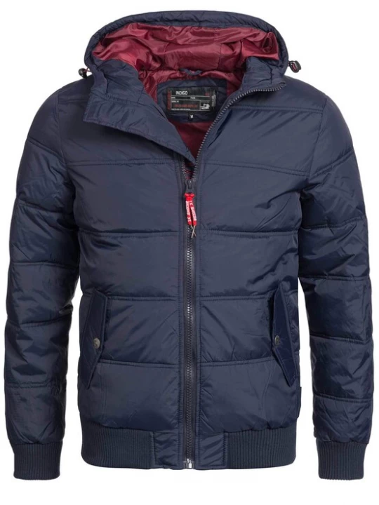 Foto van product INDICODE JEANS Winterjas 'Adrian ZA' navy / donkerrood
