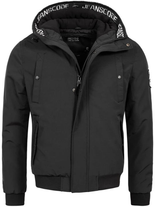 Foto van product INDICODE JEANS Winterjas 'Albany' zwart / wit