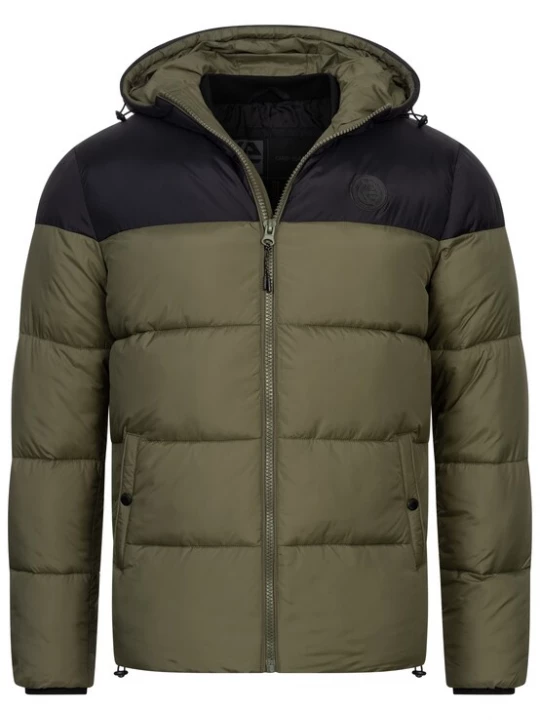 Foto van product INDICODE JEANS Winterjas 'Biviano' donkergroen / zwart