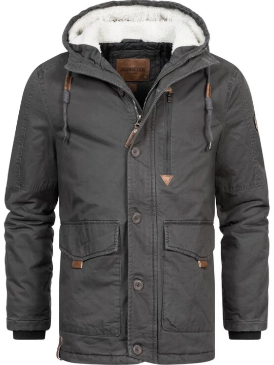 Foto van product INDICODE JEANS Winterjas ' Crossing ' bruin / grijs