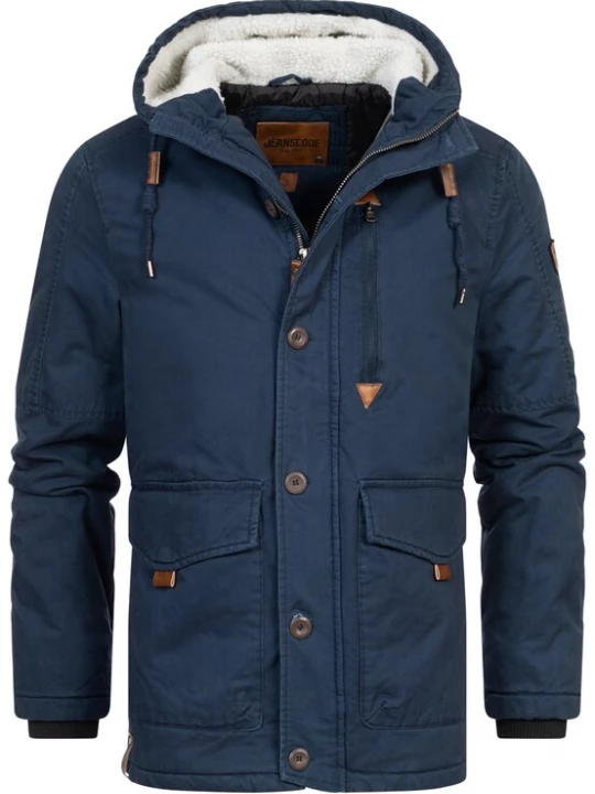 Foto van product INDICODE JEANS Winterjas ' Crossing ' donkerblauw / bruin