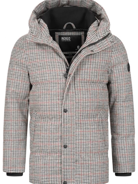 Foto van product INDICODE JEANS Winterjas 'Cuppert' bordeaux / zwart / wit