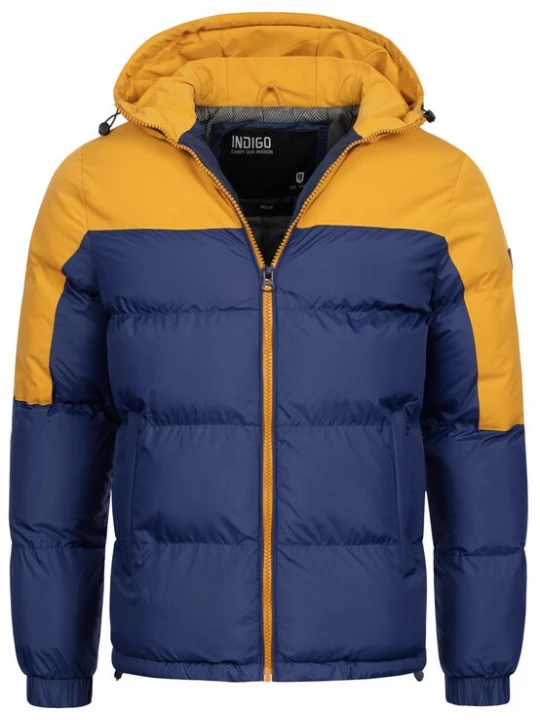 Foto van product INDICODE JEANS Winterjas 'Danix' blauw / geel