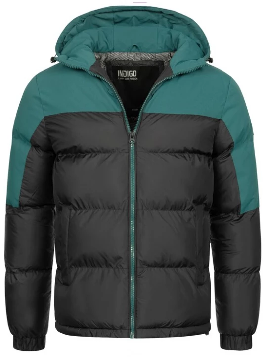 Foto van product INDICODE JEANS Winterjas 'Danix' jade groen / zwart