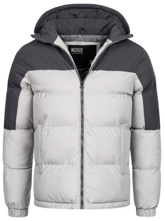 Foto van product INDICODE JEANS Winterjas 'Danix' lichtgrijs / donkergrijs