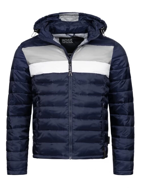 Foto van product INDICODE JEANS Winterjas 'Hampshire' navy / greige / wit