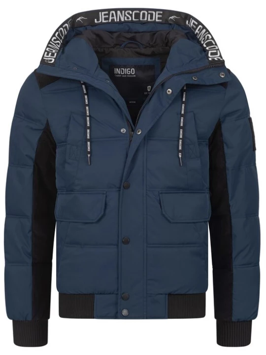 Foto van product INDICODE JEANS Winterjas 'Jakobe' blauw / zwart