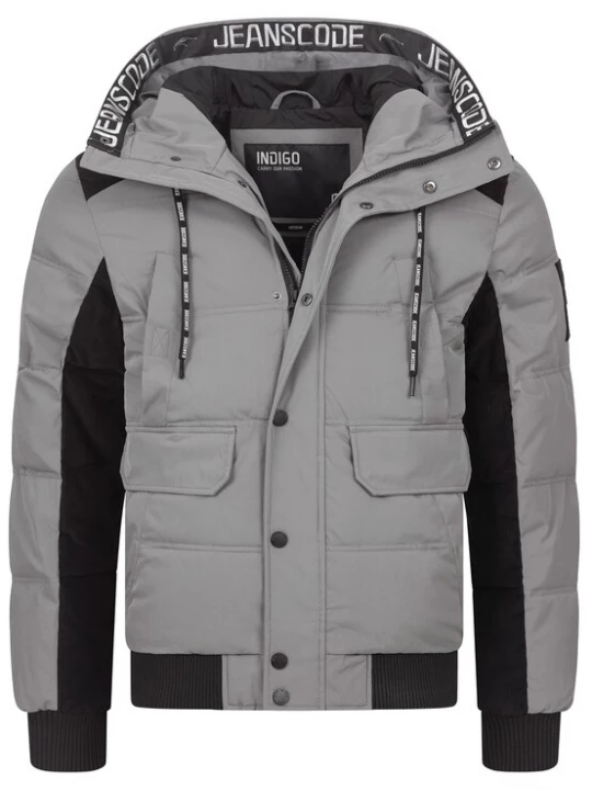 Foto van product INDICODE JEANS Winterjas 'Jakobe' grijs / zwart