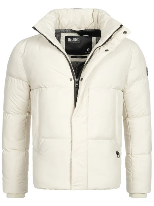 Foto van product INDICODE JEANS Winterjas 'Lanse' crème / zwart