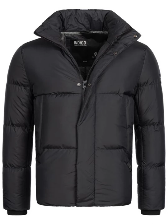 Foto van product INDICODE JEANS Winterjas 'Lanse' pastelblauw / zwart