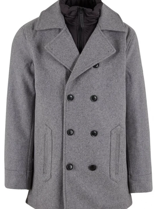 Foto van product INDICODE JEANS Winterjas 'Lunillo' grijs gemêleerd / zwart